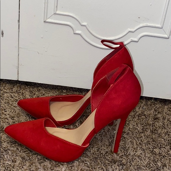 Red Suede Heels - Picture 2 of 3